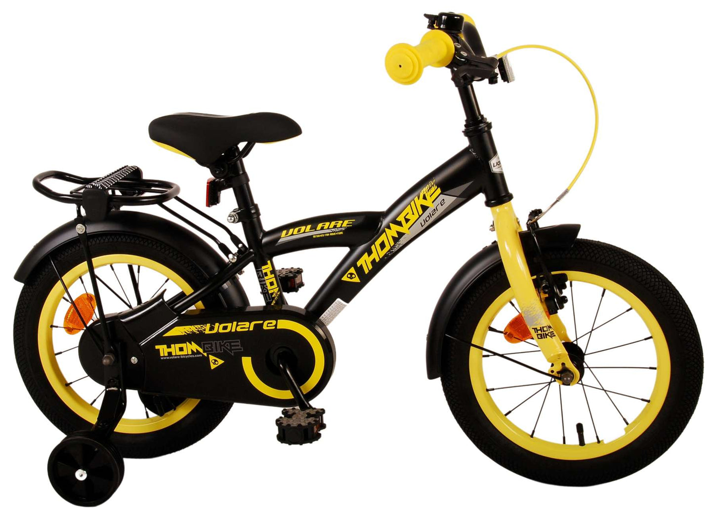 Volare Thombike Kinderfiets - Jongens - 14 inch - Zwart Geel - Zwart, Geel - 3-5 jaar extra afbeelding 3
