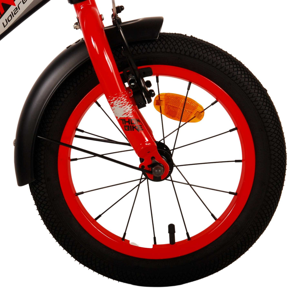 Volare Thombike Kinderfiets - Jongens - 14 inch - Zwart Rood - Zwart, Rood - 3-5 jaar extra afbeelding 6