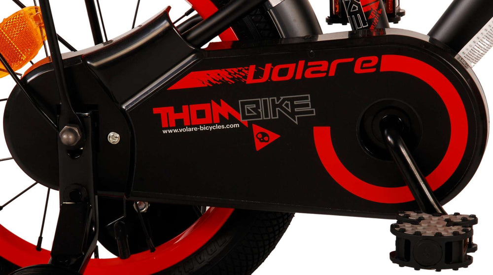 Volare Thombike Kinderfiets - Jongens - 14 inch - Zwart Rood - Zwart, Rood - 3-5 jaar extra afbeelding 7
