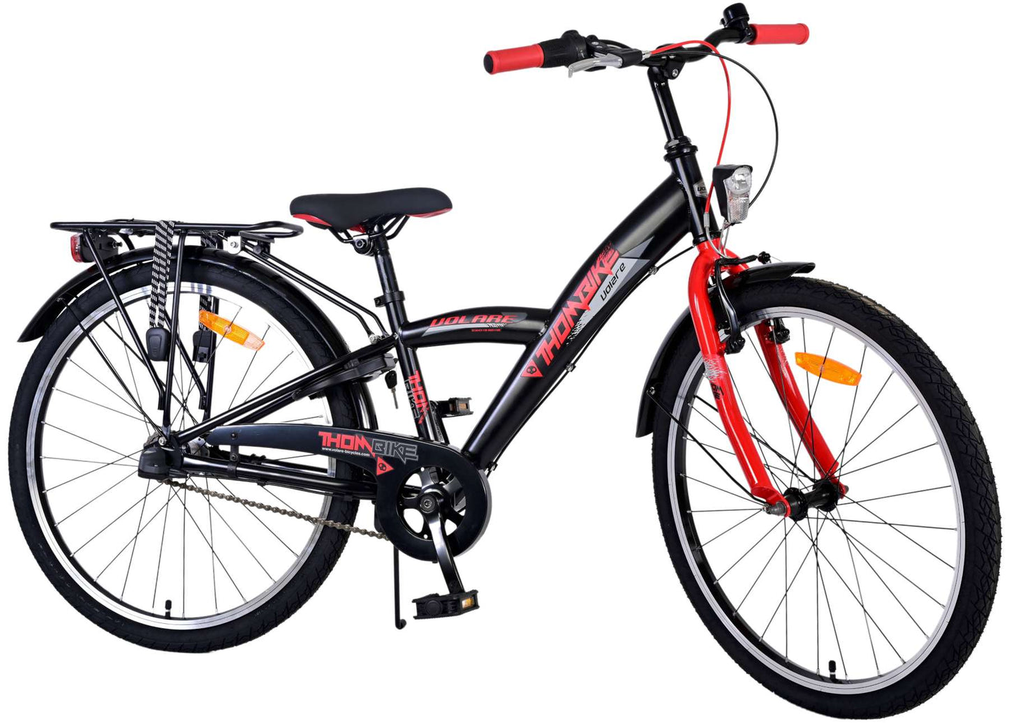 Volare Thombike Kinderfiets - Jongens - 24 inch - Rood - 3 versnellingen - 8-10 jaar extra afbeelding 3
