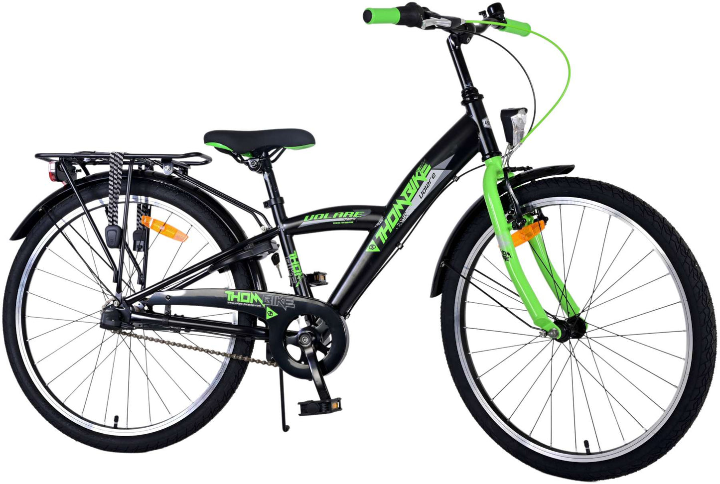 Volare Thombike Kinderfiets - Jongens - 24 inch - Groen Zwart - 3 versnellingen - Zwart, Groen - 8-10 jaar extra afbeelding 3