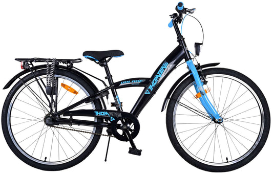 Volare Thombike Kinderfiets - Jongens - 24 inch - Zwart Blauw - 3 versnellingen - Zwart, Blauw - 8-10 jaar bij Fietstotaal