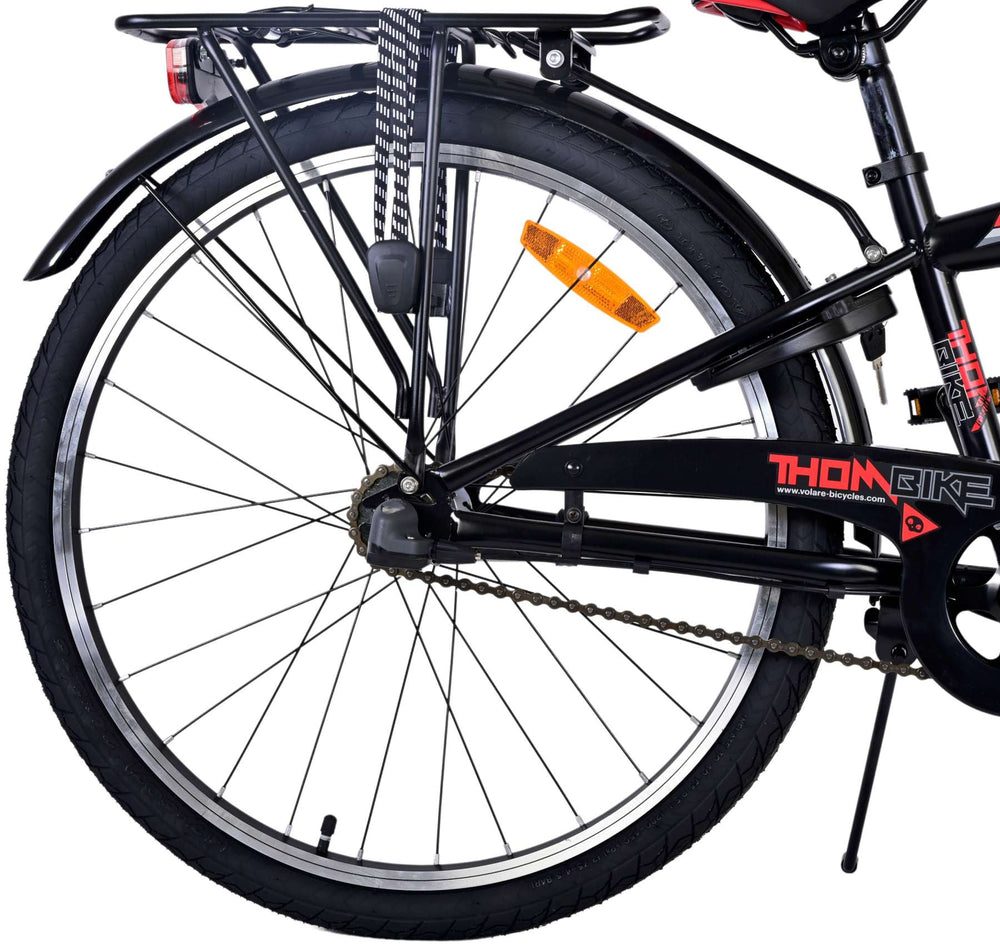 Volare Thombike Kinderfiets - Jongens - 24 inch - Rood - 3 versnellingen - 8-10 jaar extra afbeelding 4