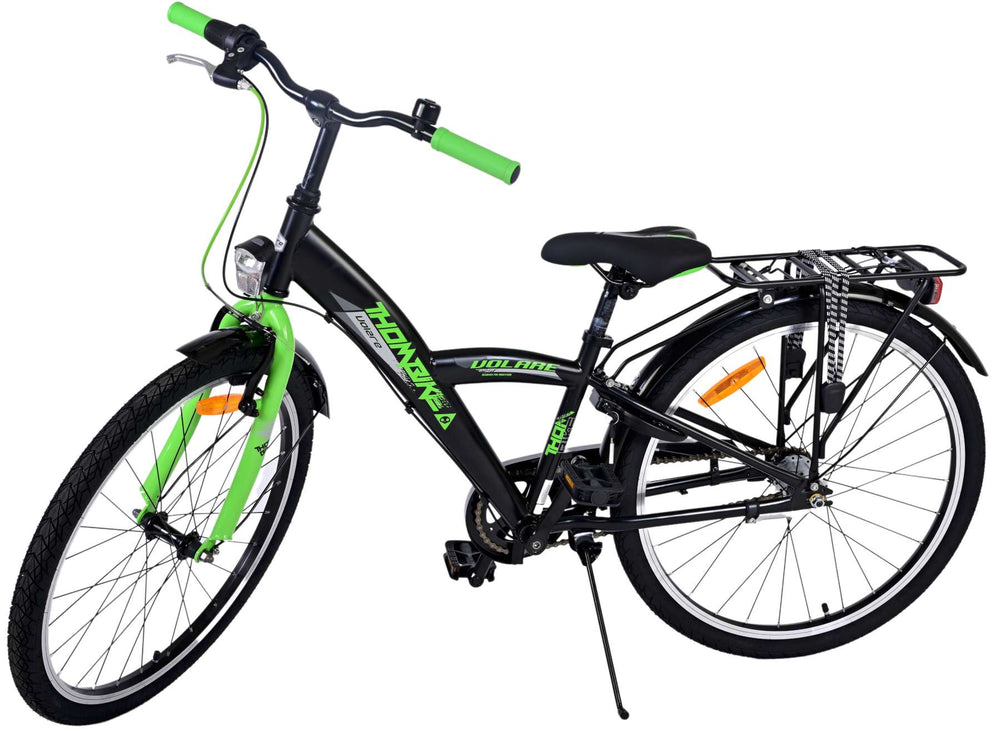 Volare Thombike Kinderfiets - Jongens - 24 inch - Groen Zwart - 3 versnellingen - Zwart, Groen - 8-10 jaar extra afbeelding 11
