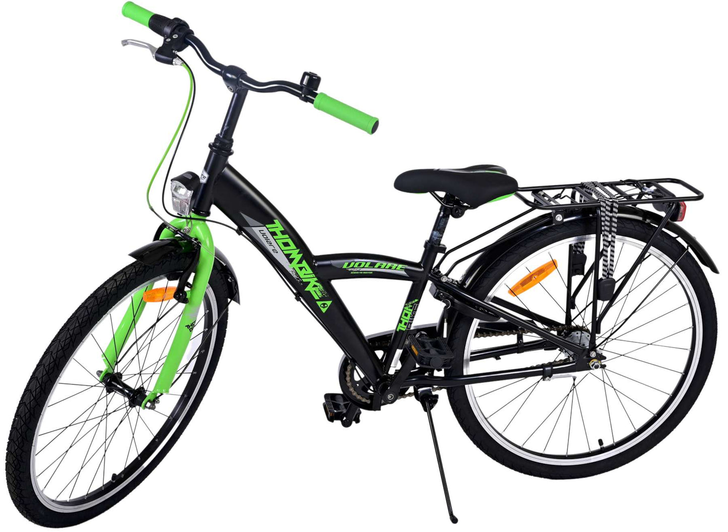 Volare Thombike Kinderfiets - Jongens - 24 inch - Groen Zwart - 3 versnellingen - Zwart, Groen - 8-10 jaar extra afbeelding 11