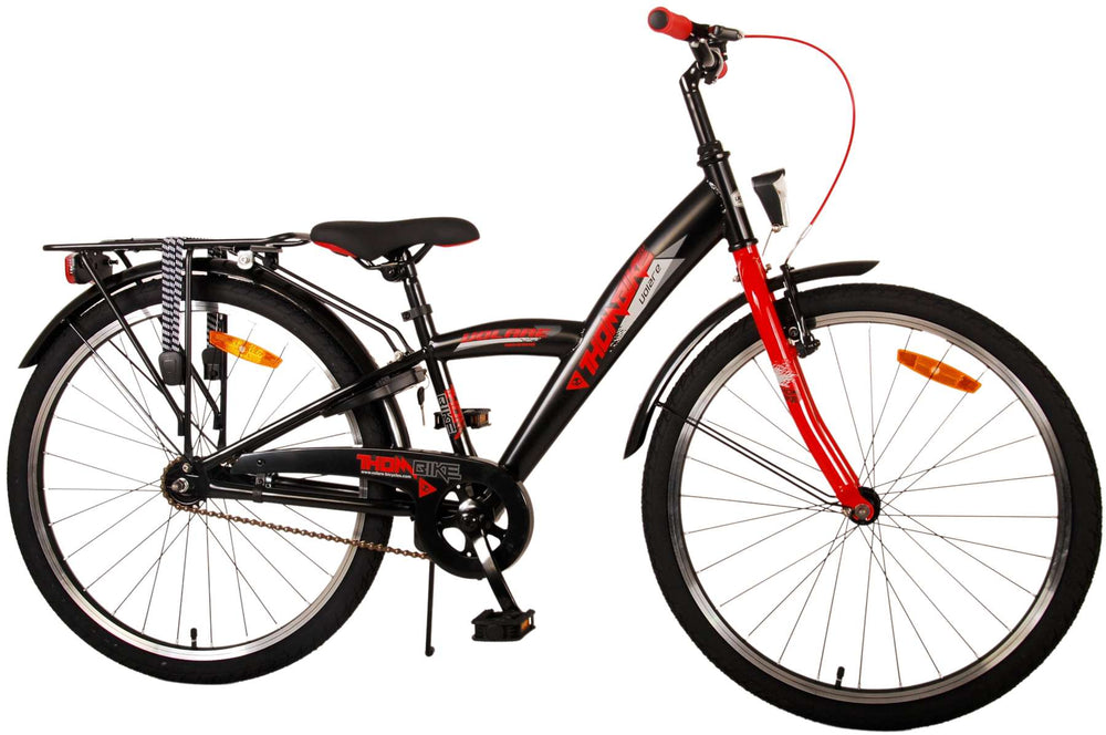 Volare Thombike Kinderfiets - Jongens - 24 inch - Zwart Rood - Zwart, Rood - 8-10 jaar extra afbeelding 3