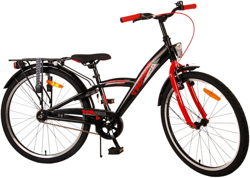 Volare Thombike Kinderfiets - Jongens - 24 inch - Zwart Rood - Zwart, Rood - 8-10 jaar extra afbeelding 4