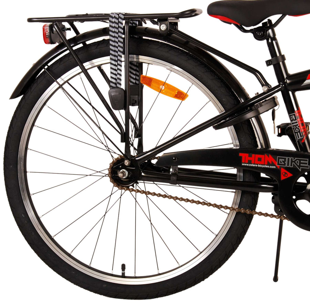 Volare Thombike Kinderfiets - Jongens - 24 inch - Zwart Rood - Zwart, Rood - 8-10 jaar extra afbeelding 5