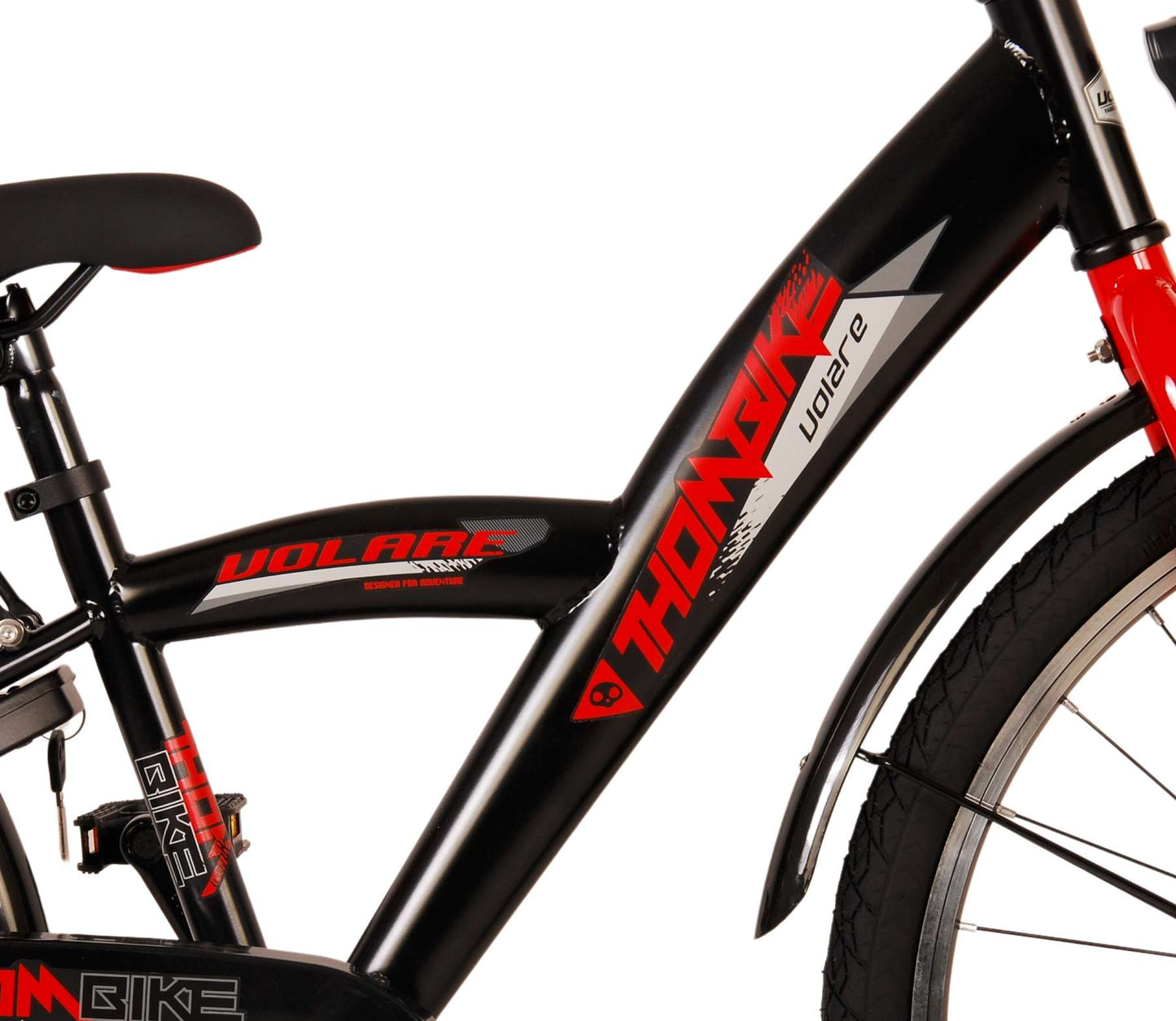 Volare Thombike Kinderfiets - Jongens - 24 inch - Zwart Rood - Zwart, Rood - 8-10 jaar extra afbeelding 8