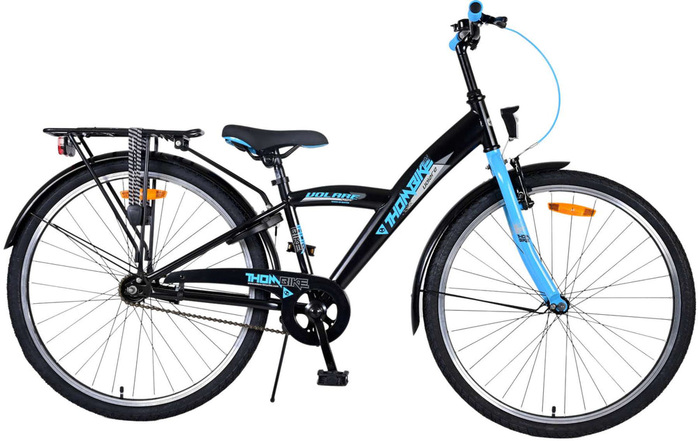 Volare Thombike Kinderfiets - Jongens - 26 inch - Zwart Blauw - Zwart, Blauw - 10-12 jaar bij Fietstotaal