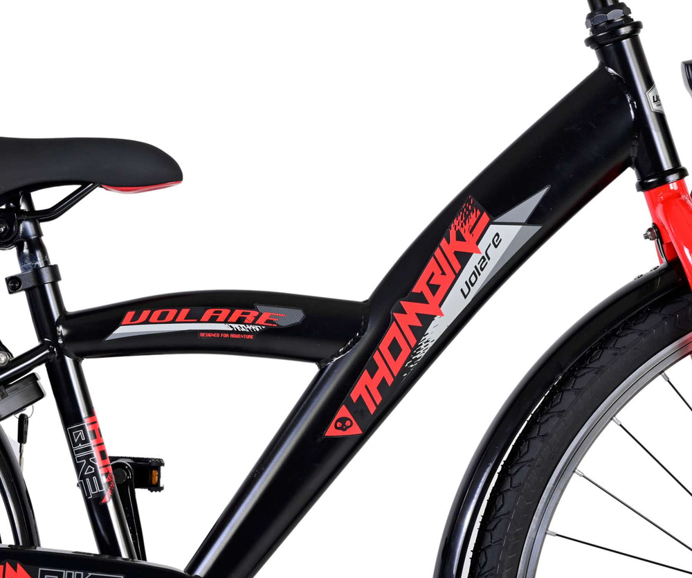 Volare Thombike Kinderfiets - Jongens - 26 inch - Zwart Rood - Zwart, Rood - 10-12 jaar extra afbeelding 8