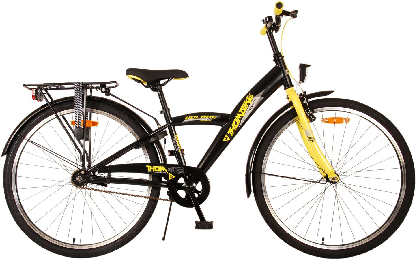 Volare Thombike Kinderfiets - Jongens - 26 inch - Zwart Geel - Zwart, Geel - 10-12 jaar bij Fietstotaal