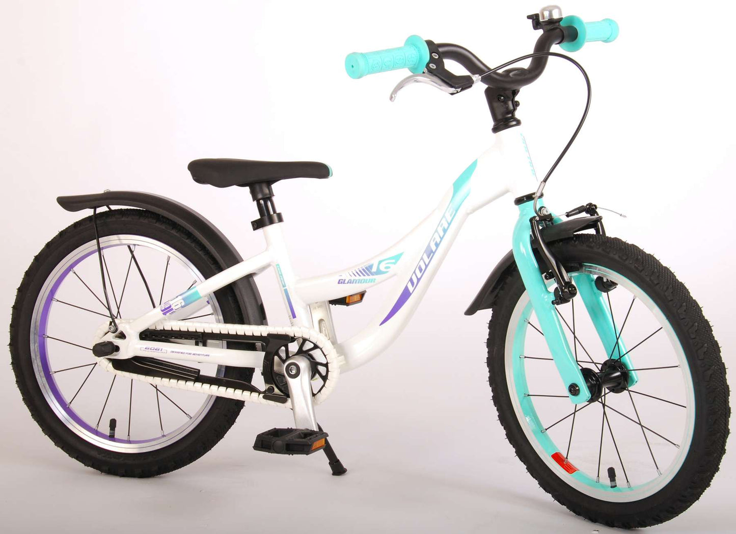 Volare Glamour Kinderfiets - Meisjes - 16 inch - Wit/Mint Groen - Prime Collection - Mint, Wit, Groen - 4-6 jaar extra afbeelding 4