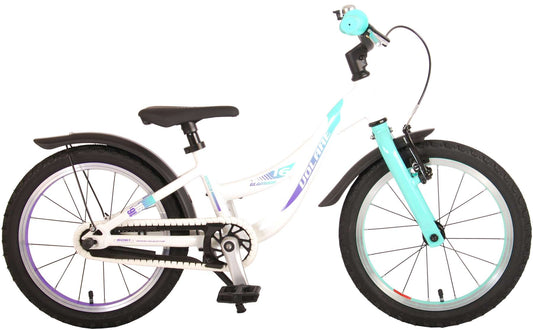 Volare Glamour Kinderfiets - Meisjes - 16 inch - Wit/Mint Groen - Prime Collection - Mint, Wit, Groen - 4-6 jaar bij Fietstotaal