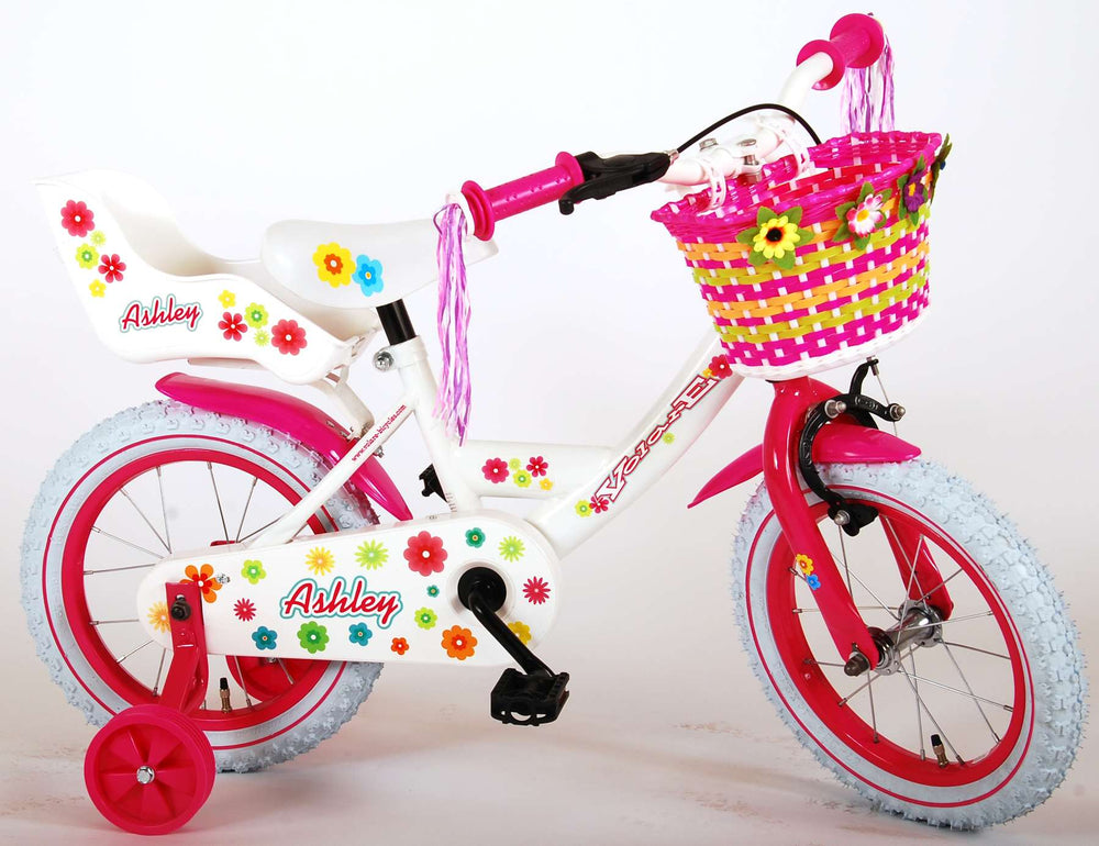 Volare Ashley Kinderfiets - Meisjes - 14 inch - Wit - 95% afgemonteerd - 3-5 jaar extra afbeelding 15
