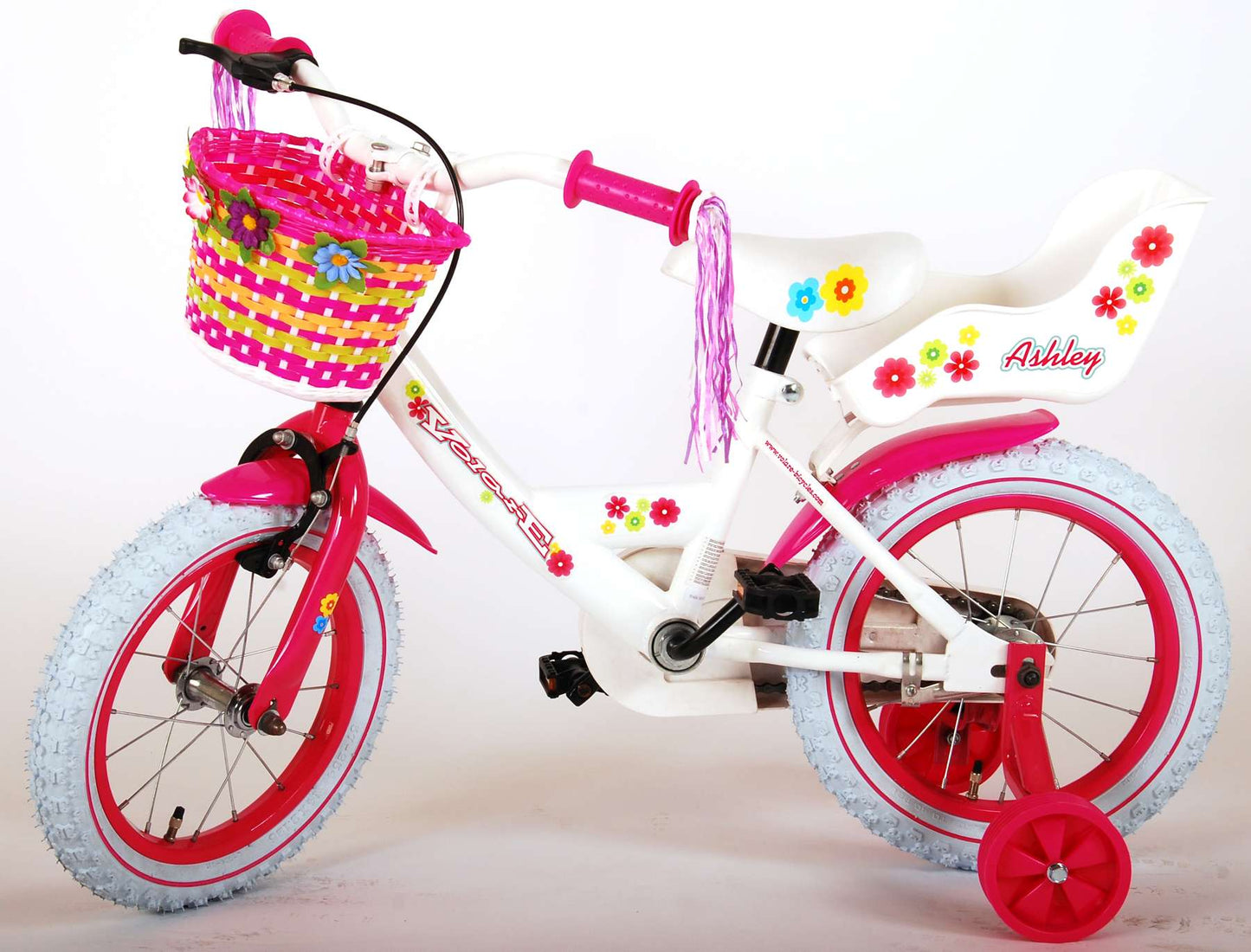 Volare Ashley Kinderfiets - Meisjes - 14 inch - Wit - 95% afgemonteerd - 3-5 jaar extra afbeelding 5