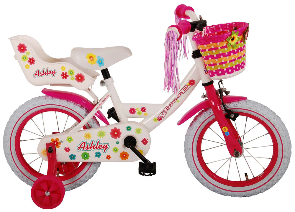 Volare Ashley Kinderfiets - Meisjes - 14 inch - Wit - 95% afgemonteerd - 3-5 jaar extra afbeelding 3