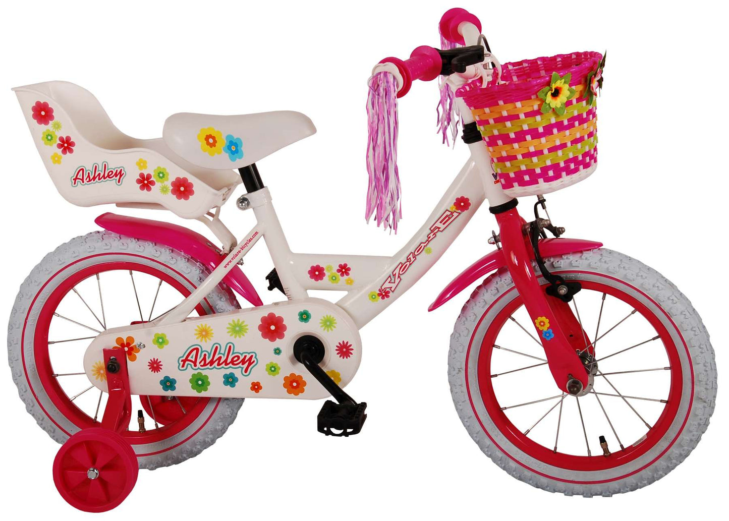 Volare Ashley Kinderfiets - Meisjes - 14 inch - Wit - 95% afgemonteerd - 3-5 jaar extra afbeelding 16