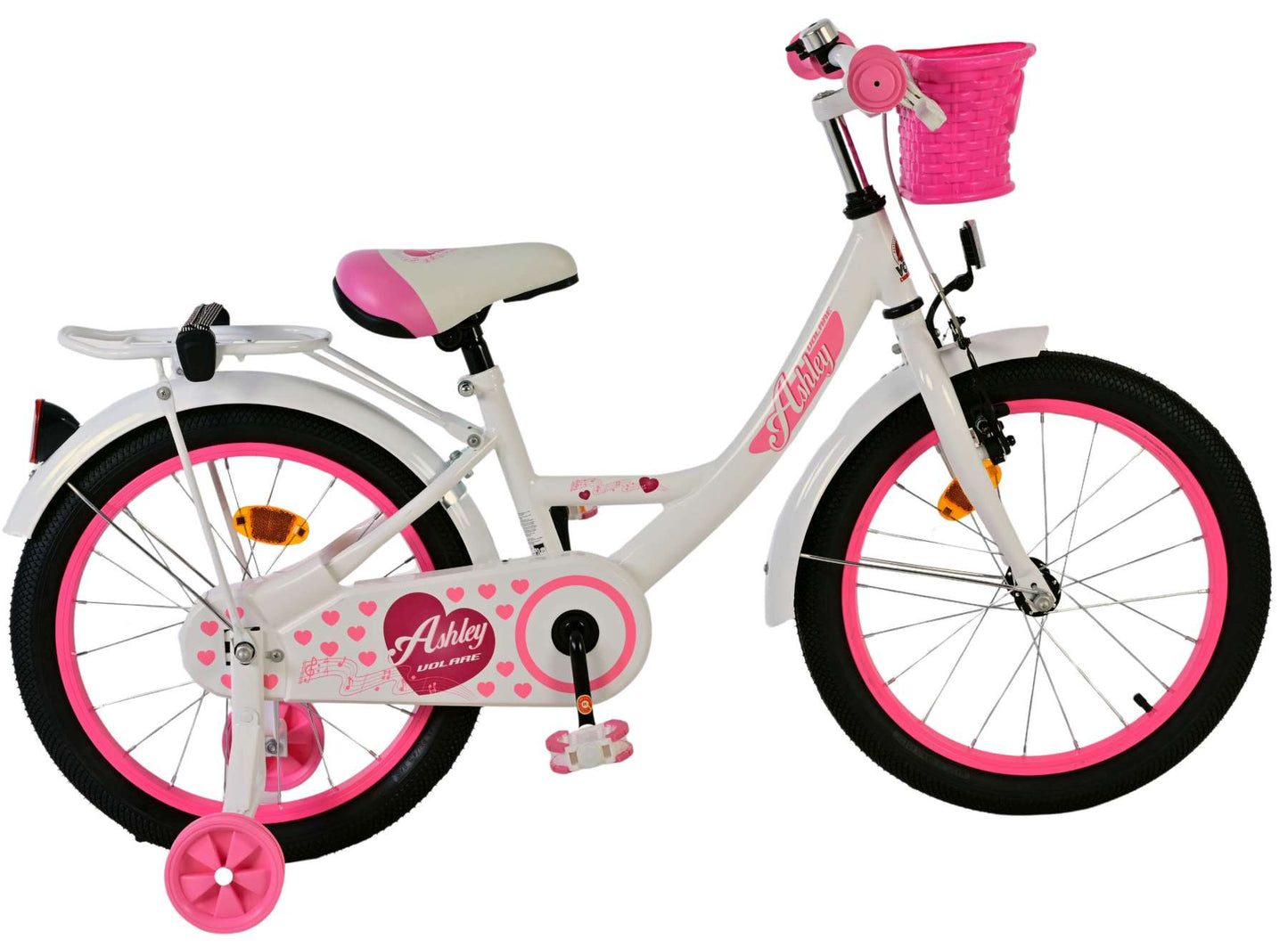 Volare Ashley 18" CB wit - 18 inch - 5-7 jaar bij Fietstotaal