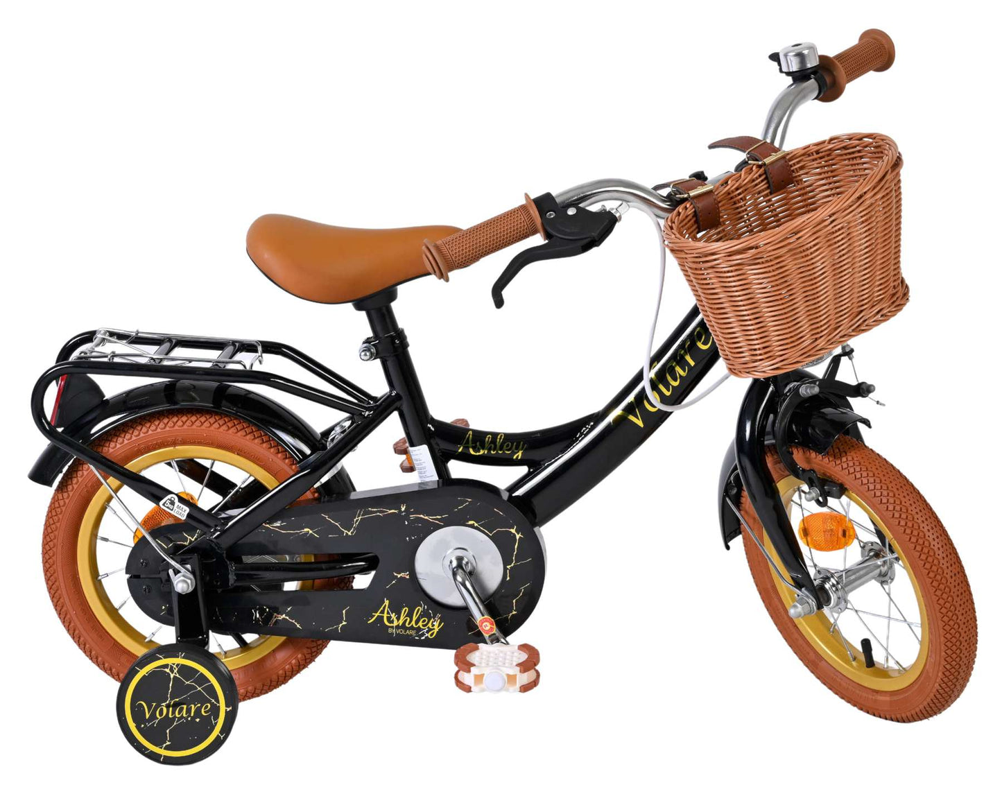 Volare Ashley Kinderfiets - Meisjes - 12 inch - Zwart - 3-5 jaar extra afbeelding 11