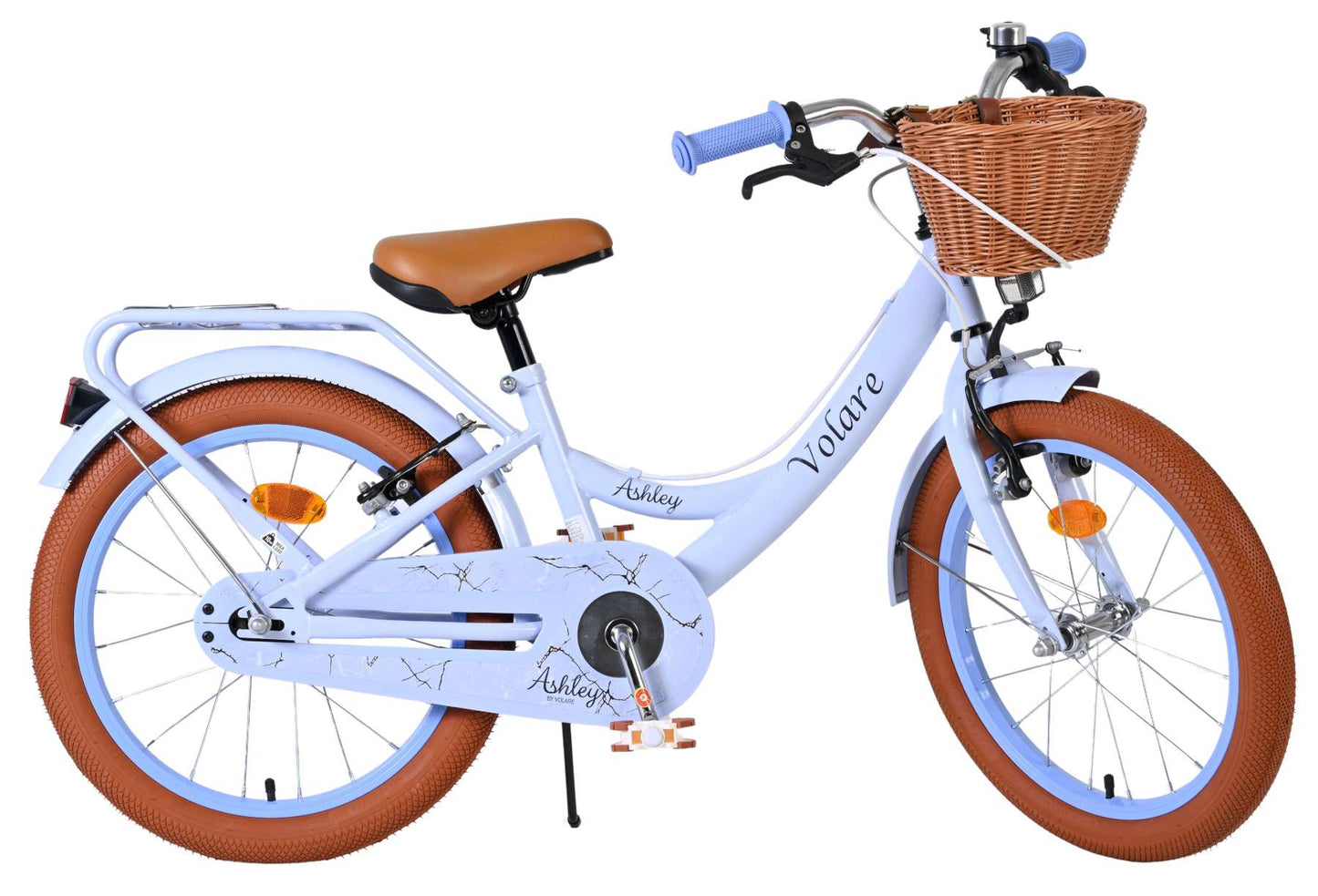 Volare Ashley Kinderfiets - Meisjes - 18 inch - Pastel Blauw - Twee handremmen - Blauw, Paars - 5-7 jaar extra afbeelding 11