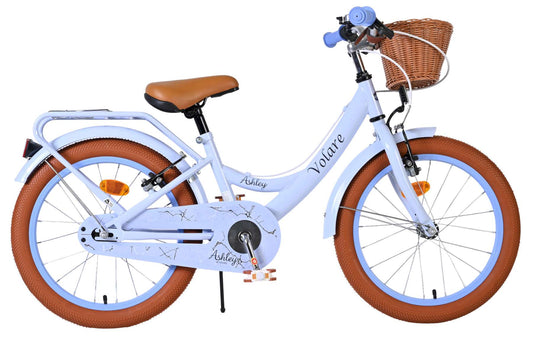 Volare Ashley Kinderfiets - Meisjes - 18 inch - Pastel Blauw - Twee handremmen - Blauw, Paars - 5-7 jaar bij Fietstotaal