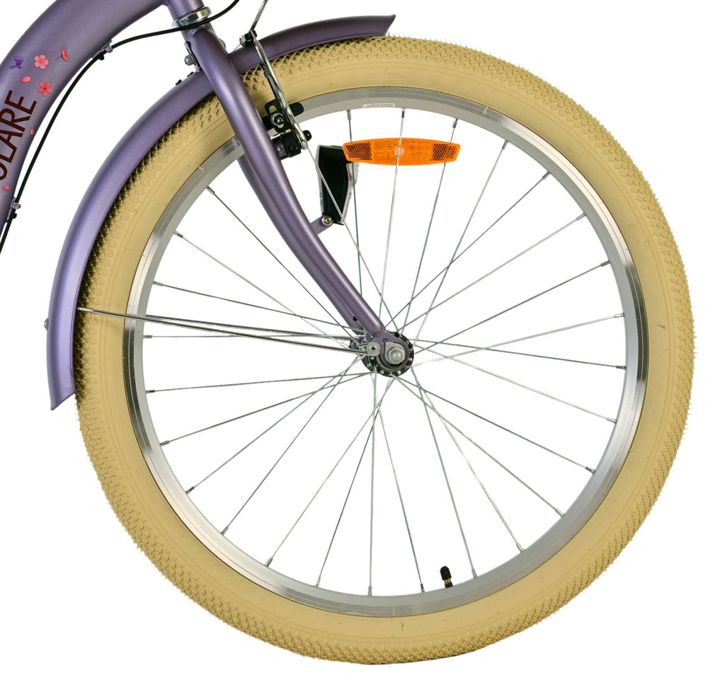Volare Blossom Kinderfiets - Meisjes - 24 inch - Paars - 3 Versnellingen - 8-10 jaar extra afbeelding 4