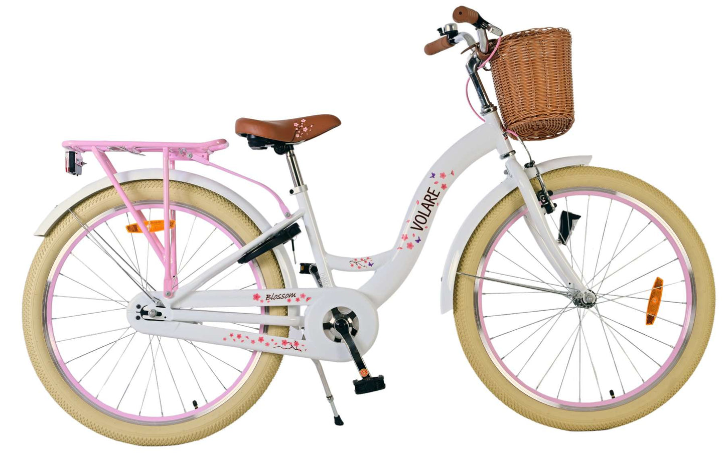 Volare Blossom Kinderfiets - Meisjes - 24 inch - Wit - 8-10 jaar bij Fietstotaal