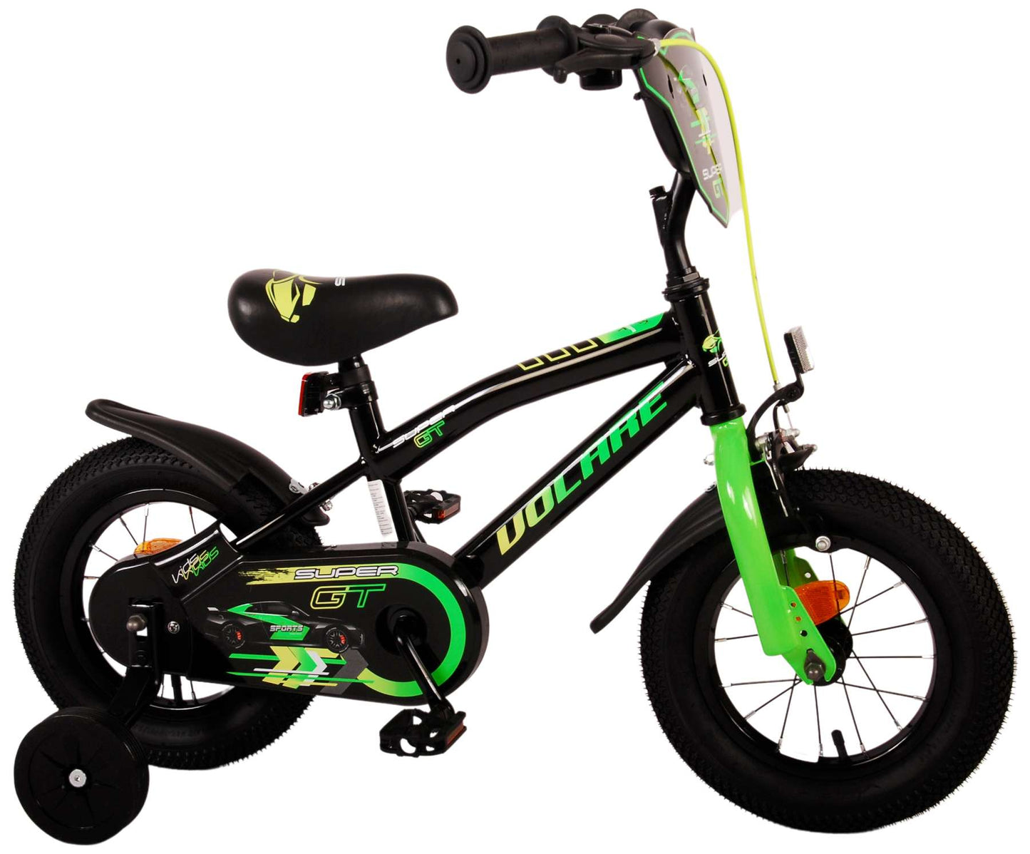 Volare Super GT Kinderfiets - Jongens - 12 inch - Groen - 3-5 jaar extra afbeelding 3