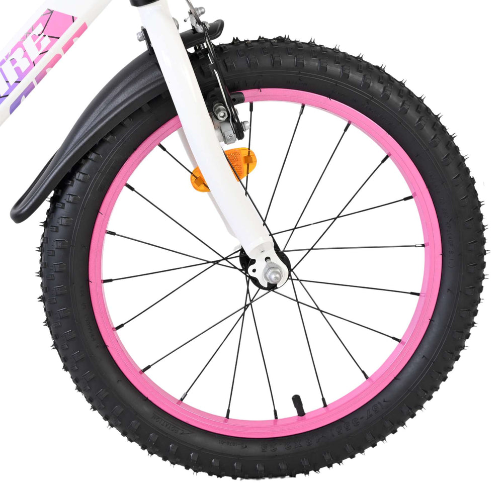Volare Lily Kinderfiets - Meisjes - 18 inch - Wit Roze Paars - Wit, Roze, Paars - 5-7 jaar extra afbeelding 4