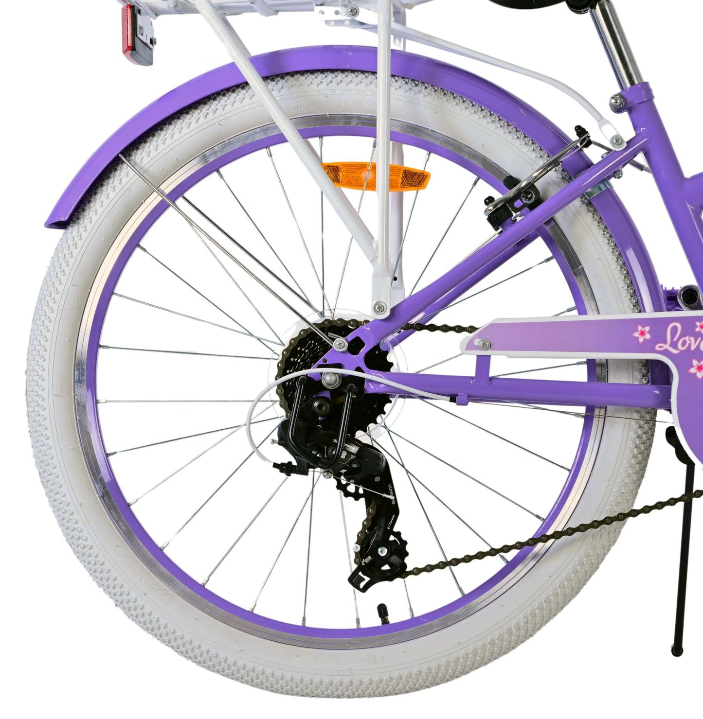 Volare Lovely Kinderfiets - Meisjes - 24 inch - Paars - 7 Versnellingen - 8-10 jaar extra afbeelding 12