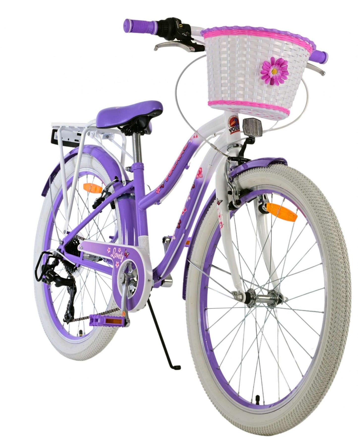 Volare Lovely Kinderfiets - Meisjes - 24 inch - Paars - 7 Versnellingen - 8-10 jaar extra afbeelding 8