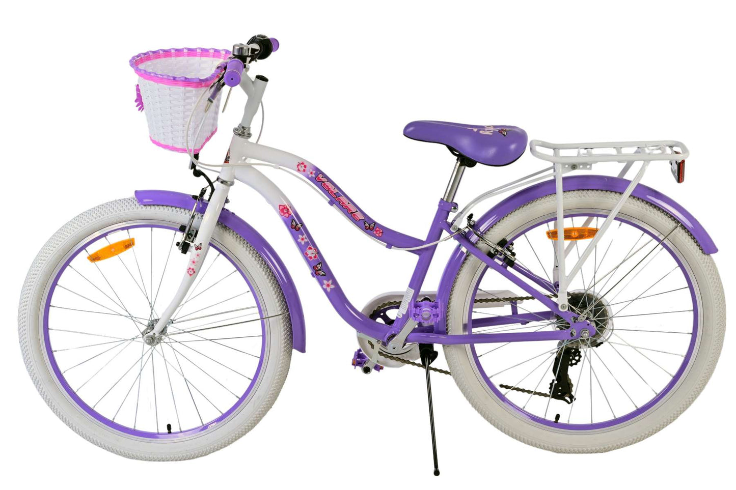 Volare Lovely Kinderfiets - Meisjes - 24 inch - Paars - 7 Versnellingen - 8-10 jaar extra afbeelding 6