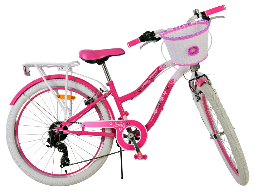 Volare Lovely Kinderfiets - Meisjes - 24 inch - Roze - 7 Versnellingen - 8-10 jaar extra afbeelding 3