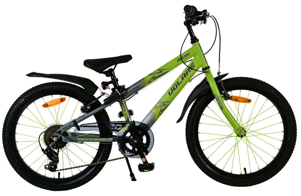 Volare Rocky Kinderfiets - 20 inch - 7 speed - Groen/Grijs - Groen, Grijs - 7 versnellingen - 6-8 jaar bij Fietstotaal
