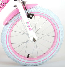 Volare Rose Kinderfiets - Meisjes - 16 inch - Roze/Wit - 95% afgemonteerd - Wit, Roze - 4-6 jaar extra afbeelding 5