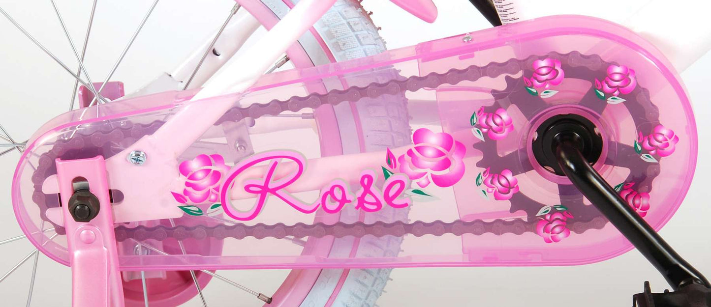 Volare Rose Kinderfiets - Meisjes - 16 inch - Roze/Wit - 95% afgemonteerd - Wit, Roze - 4-6 jaar extra afbeelding 7