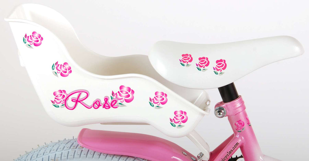 Volare Rose Kinderfiets - Meisjes - 16 inch - Roze/Wit - 95% afgemonteerd - Wit, Roze - 4-6 jaar extra afbeelding 9