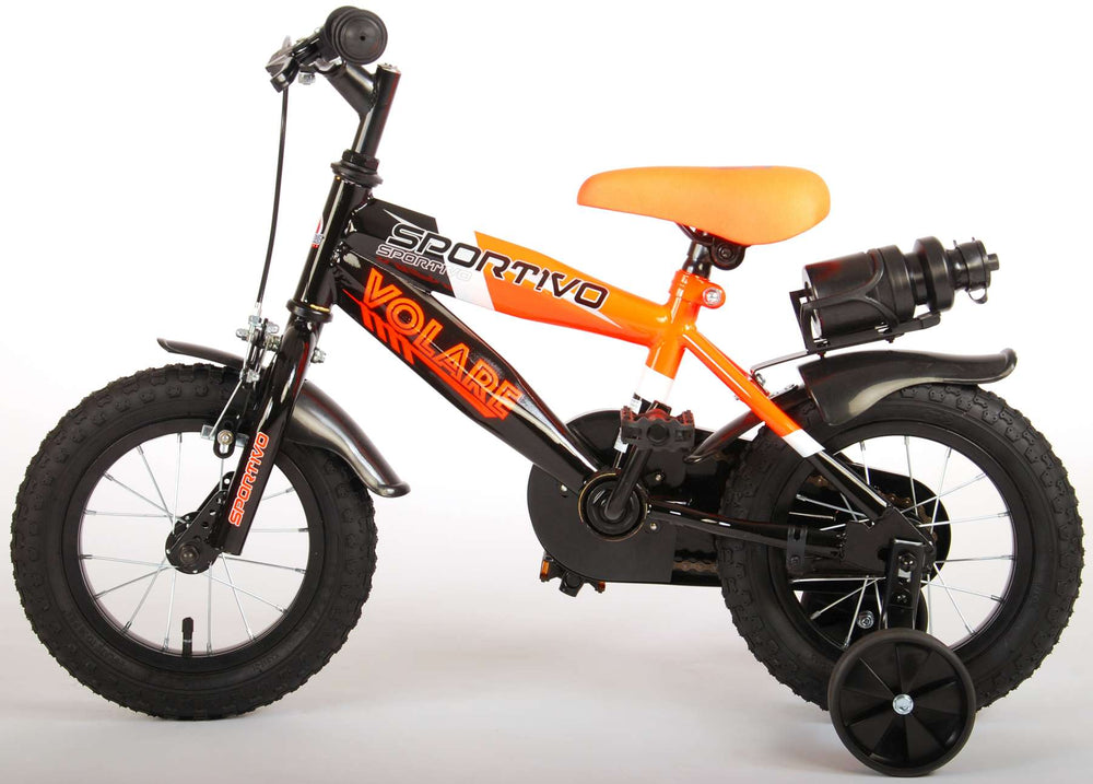Volare Sportivo Kinderfiets - Jongens - 12 inch - Neon Oranje Zwart - 95% afgemonteerd - Zwart, Oranje - 3-5 jaar extra afbeelding 14