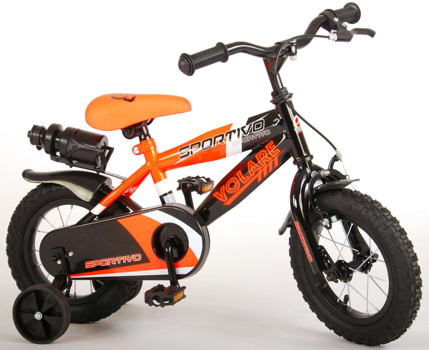 Volare Sportivo Kinderfiets - Jongens - 12 inch - Neon Oranje Zwart - 95% afgemonteerd - Zwart, Oranje - 3-5 jaar extra afbeelding 4