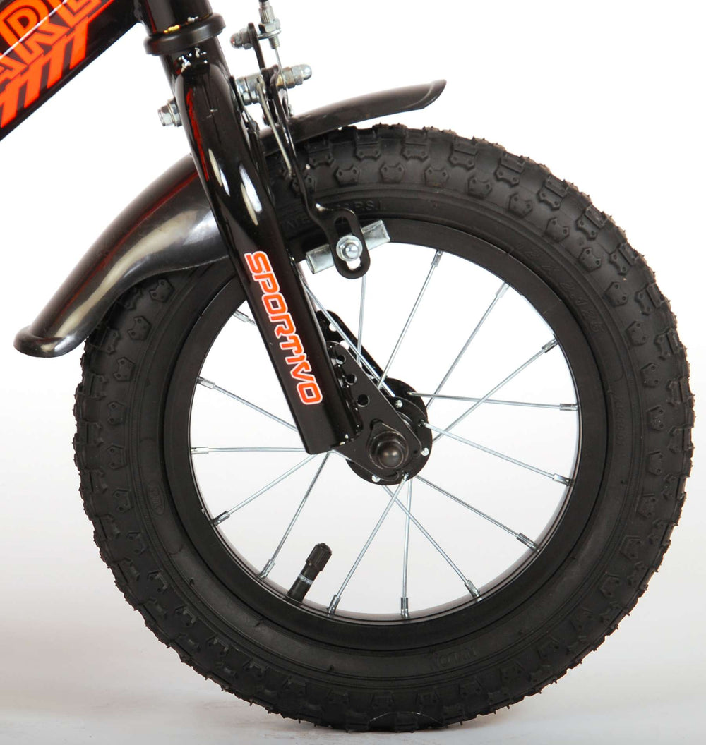 Volare Sportivo Kinderfiets - Jongens - 12 inch - Neon Oranje Zwart - 95% afgemonteerd - Zwart, Oranje - 3-5 jaar extra afbeelding 5