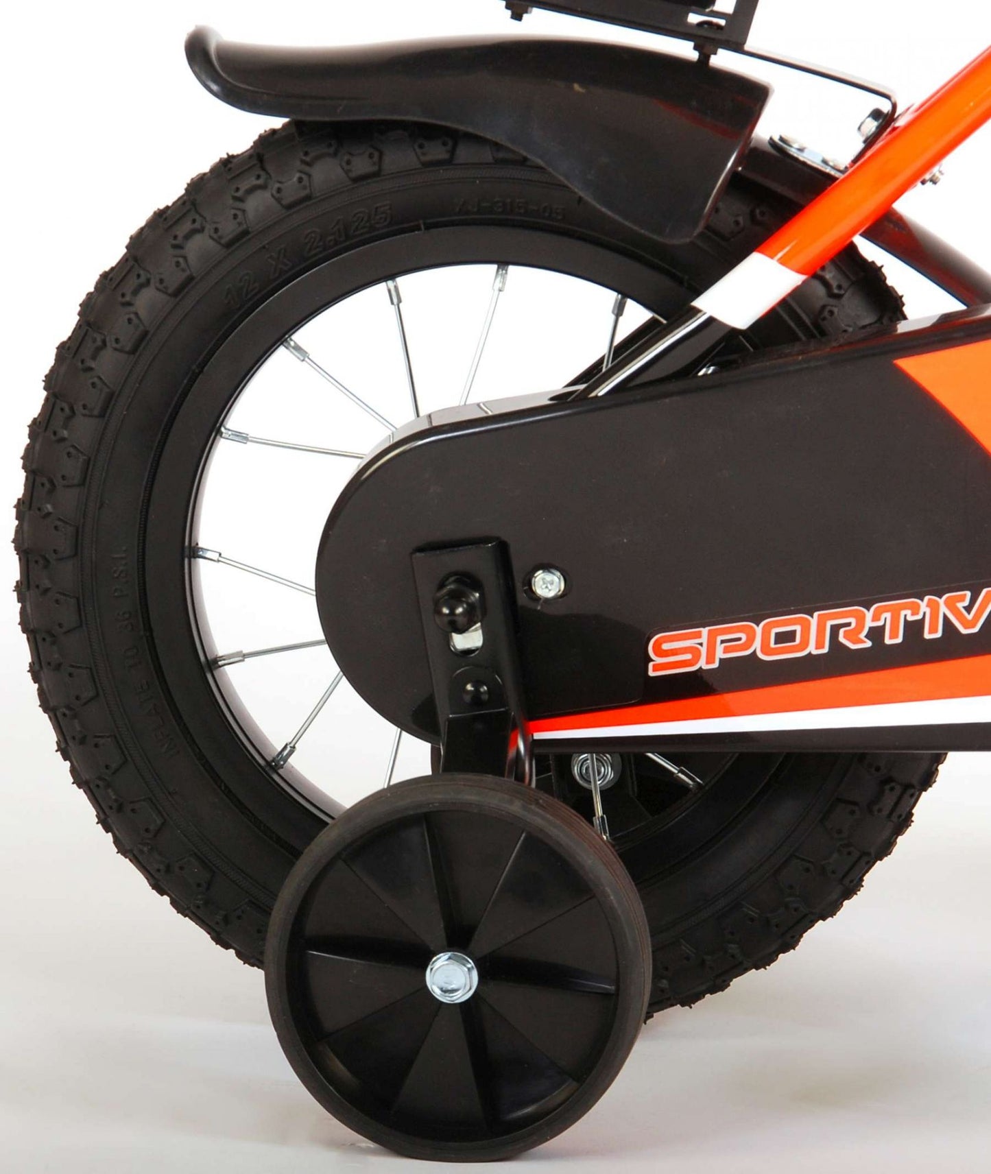 Volare Sportivo Kinderfiets - Jongens - 12 inch - Neon Oranje Zwart - 95% afgemonteerd - Zwart, Oranje - 3-5 jaar extra afbeelding 6