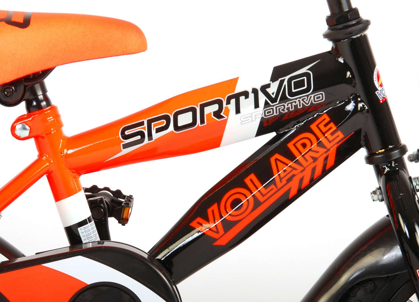 Volare Sportivo Kinderfiets - Jongens - 12 inch - Neon Oranje Zwart - 95% afgemonteerd - Zwart, Oranje - 3-5 jaar extra afbeelding 7