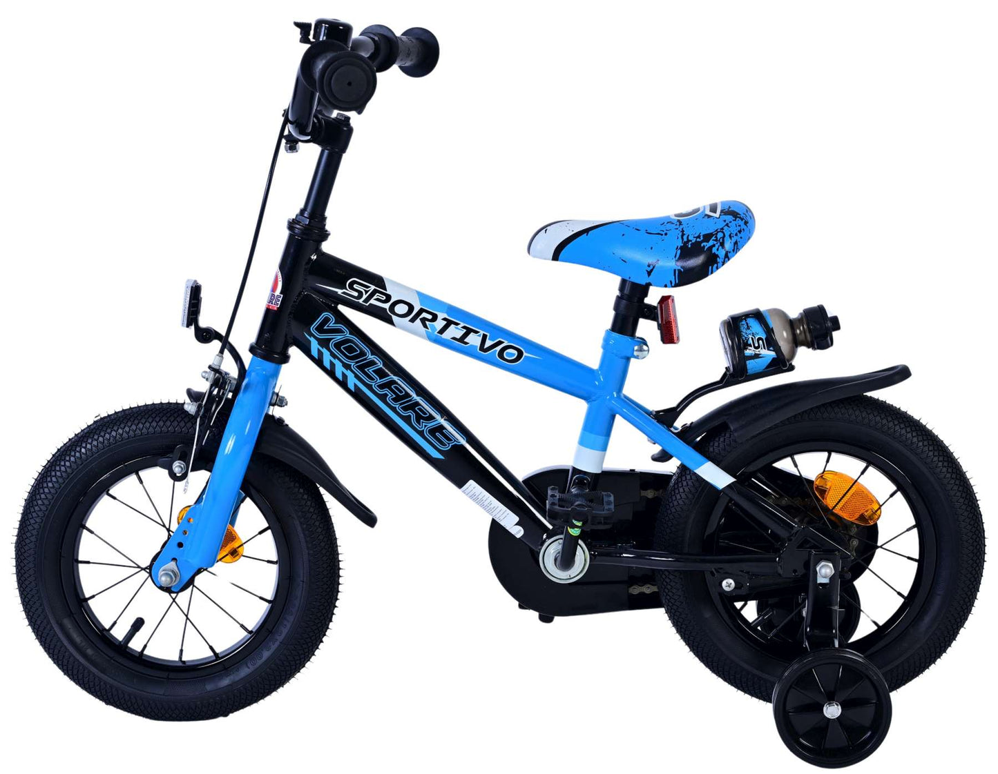 Volare Sportivo Kinderfiets - Jongens - 12 inch - Blauw Zwart - Zwart, Blauw - 3-5 jaar extra afbeelding 8
