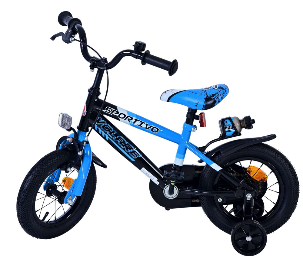 Volare Sportivo Kinderfiets - Jongens - 12 inch - Blauw Zwart - Zwart, Blauw - 3-5 jaar extra afbeelding 9