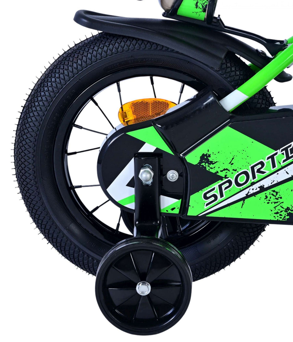 Volare Sportivo Kinderfiets - Jongens - 12 inch - Groen Zwart - Zwart, Groen - 3-5 jaar extra afbeelding 3