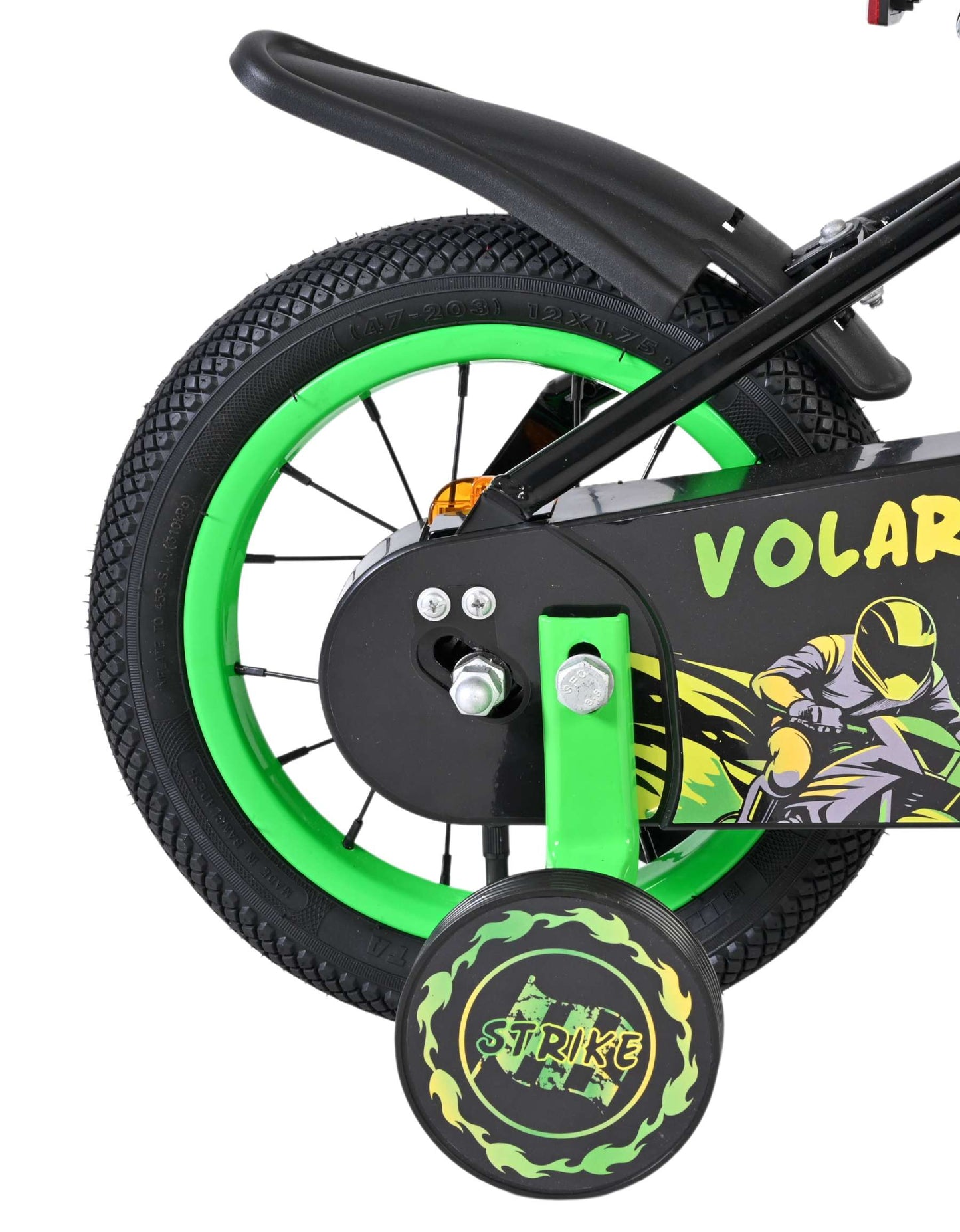 Volare Strike Kinderfiets - Jongens - 12 inch - Zwart Groen - Zwart, Groen - 3-5 jaar extra afbeelding 3