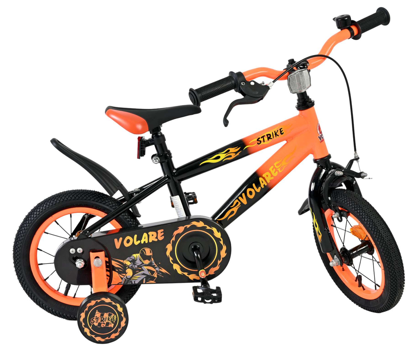 Volare Strike Kinderfiets - Jongens - 12 inch - Zwart Oranje - Zwart, Oranje - 3-5 jaar extra afbeelding 11