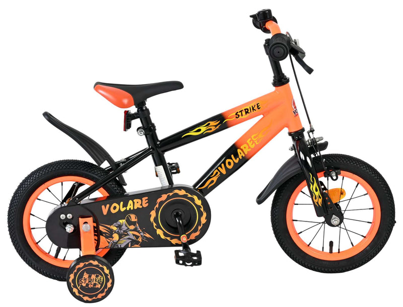 Volare Strike Kinderfiets - Jongens - 12 inch - Zwart Oranje - Zwart, Oranje - 3-5 jaar