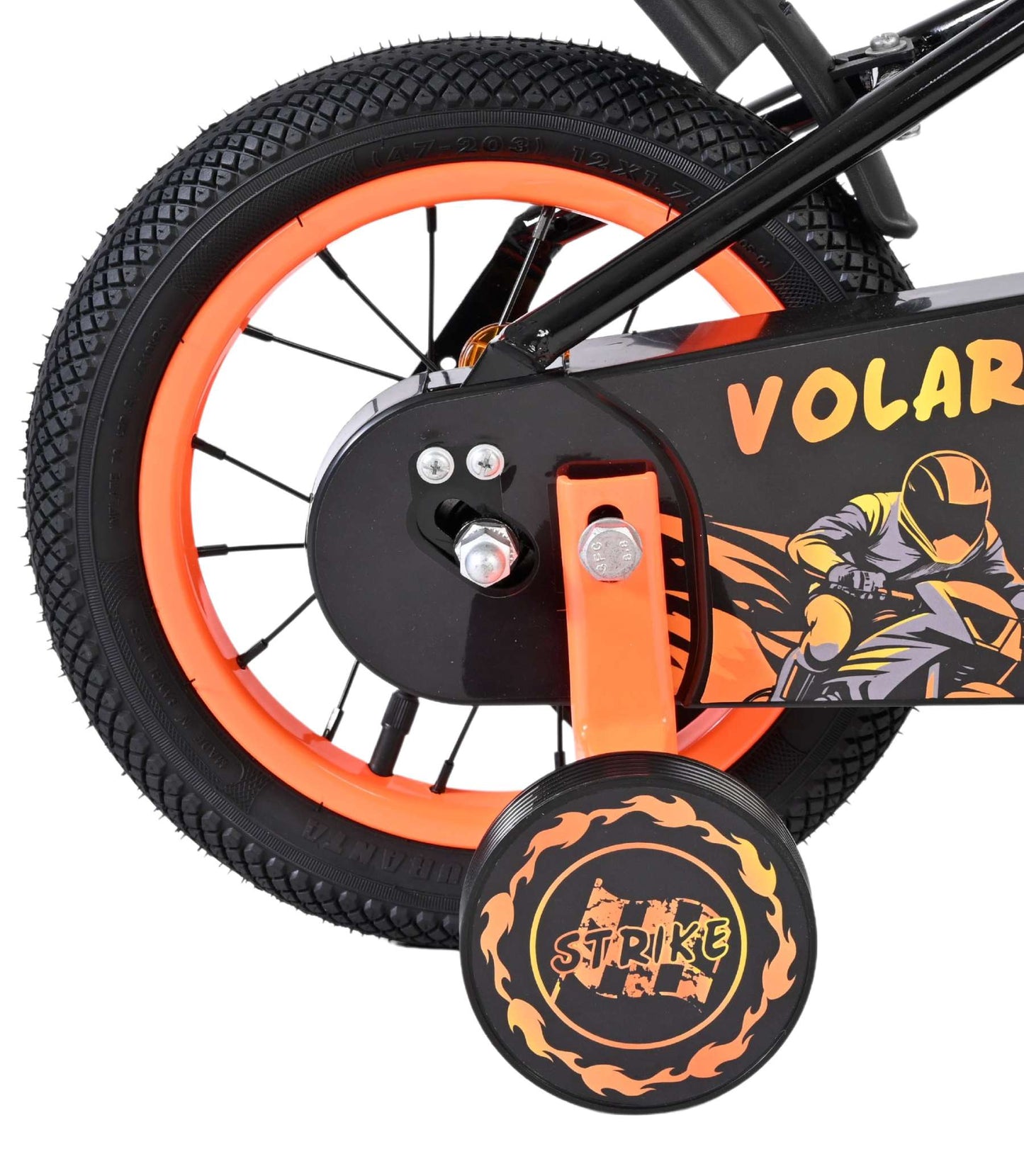 Volare Strike Kinderfiets - Jongens - 12 inch - Zwart Oranje - Zwart, Oranje - 3-5 jaar extra afbeelding 3